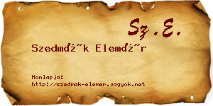 Szedmák Elemér névjegykártya